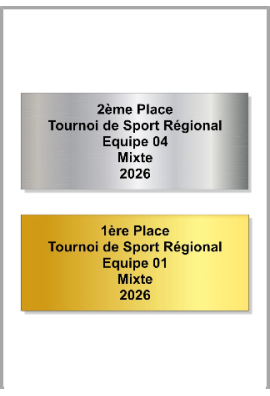 Plaquette Gravée 110mm- x 40mm