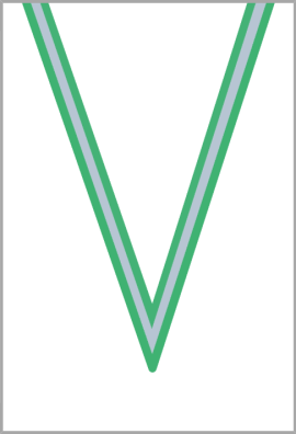 Ruban Médaille  Vert/Blanc/Vert : 6052-1
