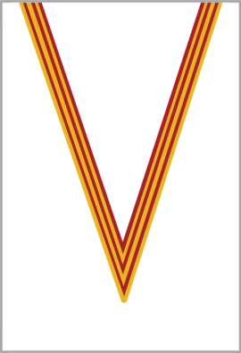 Ruban Médaille  Jaune/Rouge  : 6032-1