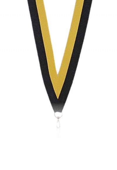 Ruban Médaille  Jaune-Noir - 6034
