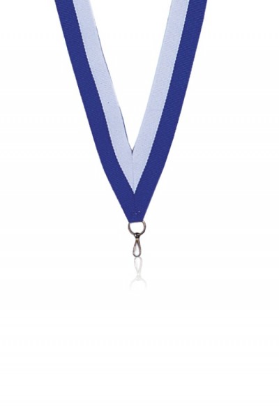 Ruban Médaille  Blanc-Bleu - 6043