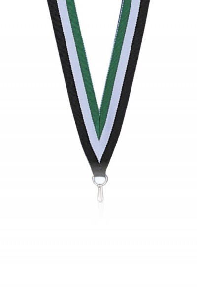 Ruban Médaille  Vert-Blanc-Noir - 6046