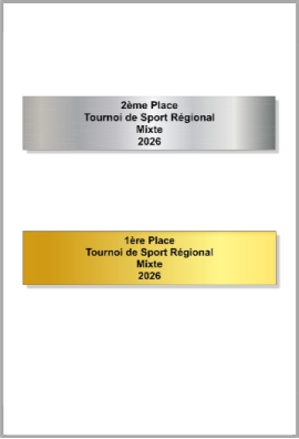 Plaquette Gravée 120mm- x 20mm