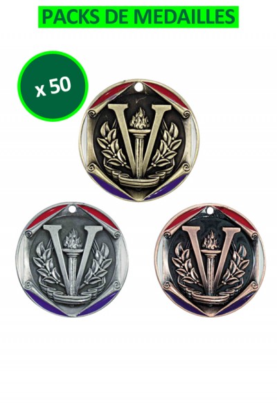 Lot de 50 Méd 50mm Victoire-707-900