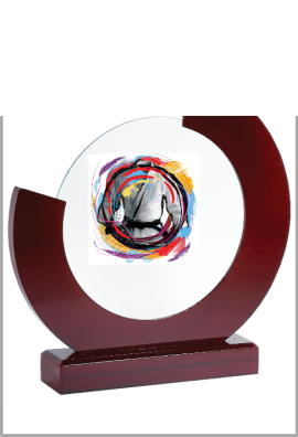 Trophée Verre & Bois Personnalisé 156-81-SU