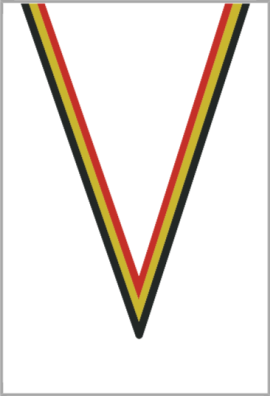 Ruban Médaille  Noir/Jaune/Rouge : 6058-1