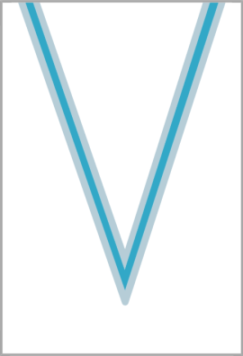 Ruban Médaille  Blanc/Bleu ciel/Blanc : 6053-1