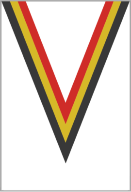 Ruban Médaille  Noir/Jaune/Rouge : 6058