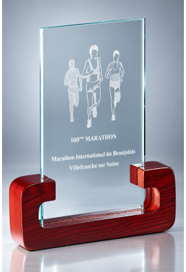Trophée Verre & Bois Personnalisé 163-31-CLI