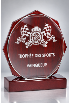 Trophée Verre & Bois Personnalisé 163-71-LO