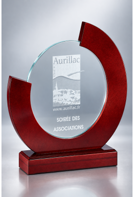 Trophée Verre & Bois Personnalisé 164-51-CLI