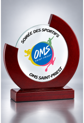 Trophée Verre & Bois Personnalisé 156-81-LO