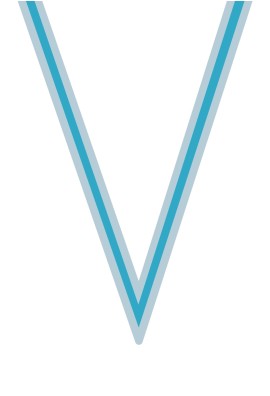 Ruban Médaille  Blanc/Bleu ciel/Blanc : 6053-1