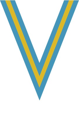 Ruban Médaille  Bleu ciel/Jaune/Bleu ciel : 6054