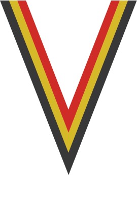 Ruban Médaille  Noir/Jaune/Rouge : 6058
