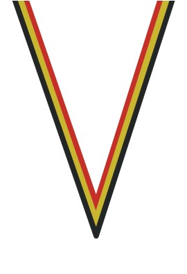 Ruban Médaille  Noir/Jaune/Rouge : 6058-1