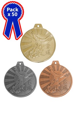 Lot de 50 Médailles Ø 50 mm Judo - LBP006