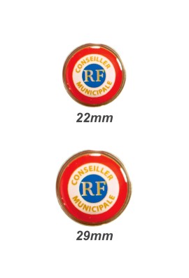 Pin's Tricolore Conseiller Municipal Ø22mm