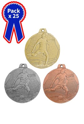 Lot de 25 Médailles Ø 70 mm Football – LBP001