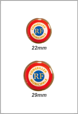 Pin's Tricolore Conseiller Municipal Ø22mm