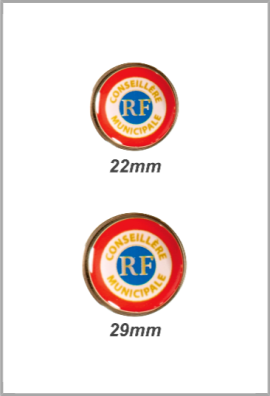 Pin's Tricolore Conseillère Municipale Ø22mm