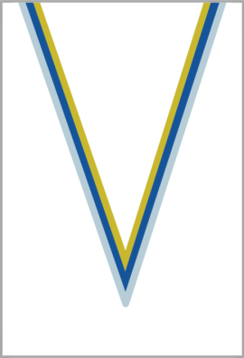 Ruban Médaille  Blanc/Bleu/Jaune : 6056-1