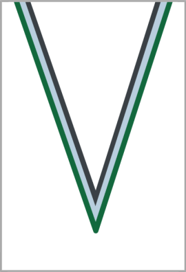 Ruban Médaille  Vert-Blanc/Noir  : 6046-1