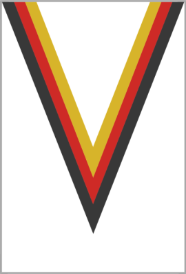 Ruban Médaille  Noir/Rouge/Jaune  : 6050