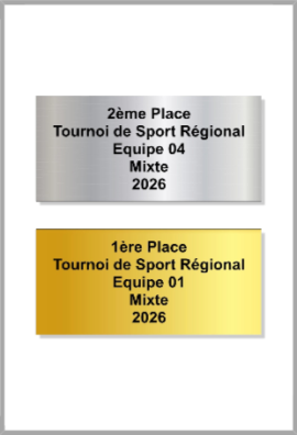 Plaquette Gravée 85mm- x 40mm