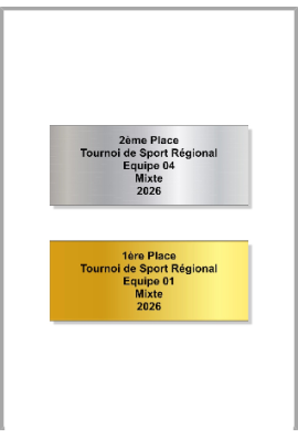Plaquette Gravée 75mm- x 30mm