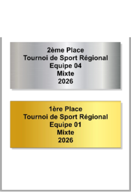 Plaquette Gravée 95mm- x 40mm